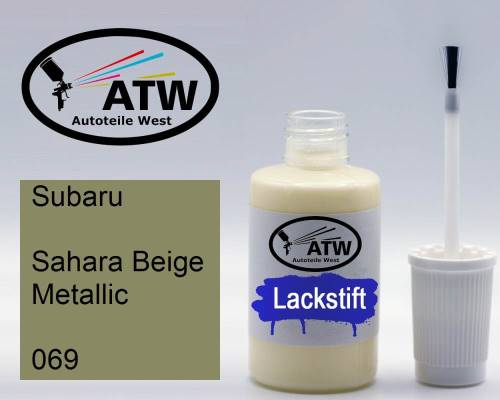 Subaru, Sahara Beige Metallic, 069: 20ml Lackstift, von ATW Autoteile West.